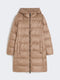 The Cube Midi Down Jacket in Water-Repellent Technical Fabric Brown